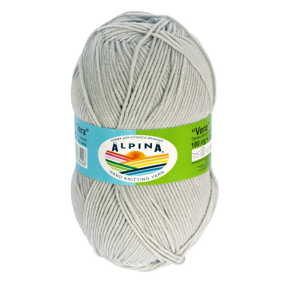 Пряжа Alpina Vera / уп.5 мот. по 100г, 280м, 22 серый