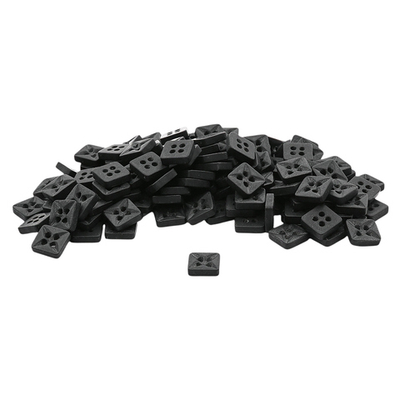Пуговицы 4 прокола 18L (11мм), квадрат, пластик (Black), CB_M-26, 144 шт