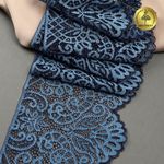 Кружево эластичное (стрейч) 110 мм, 40992PP цв.голубой уп.115м, Kruzhevo