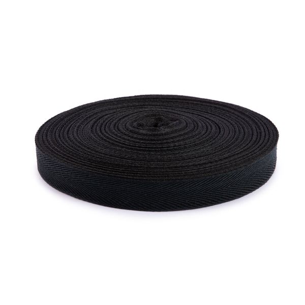 Тесьма (лента) киперная (100% х/б) 25 мм / 50 метров, черный, Gamma ЛКЭ (25чх/25хх-50) цв