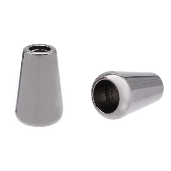 Наконечник для шнура пластик 15.5х10 мм, отв.1: 4 мм, отв.2: 6.6 мм, 50 шт, никель, PNK07