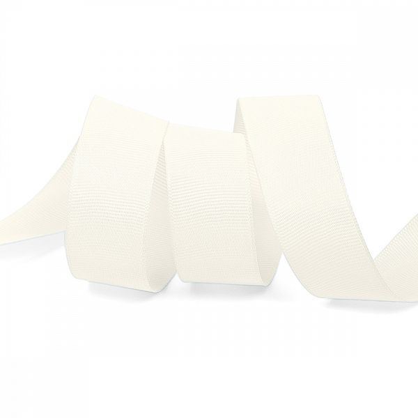 Лента репсовая (в рубчик) 25.0 мм цв. F102 молочный уп.22.86м (±1м)