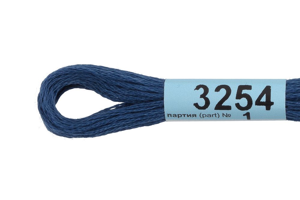 Мулине Gamma 100% хлопок, цв.3254 синий, 24 мотка по 8 метров