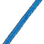 Тесьма отделочная вязаная 10 мм / 10 метров, рис 9254, синий/золото, С3729г17/1