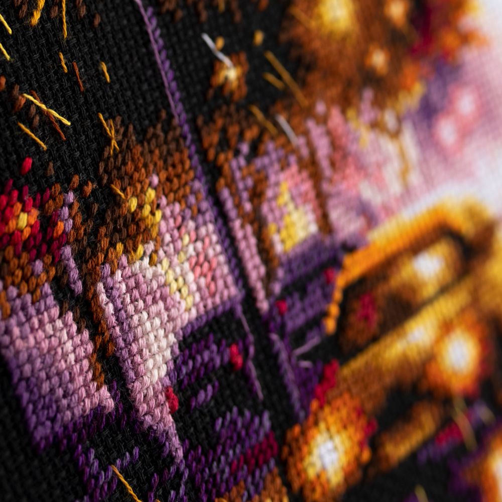 Набор для вышивания нитками Чудесная игла, Огни ночного города 20х27 см