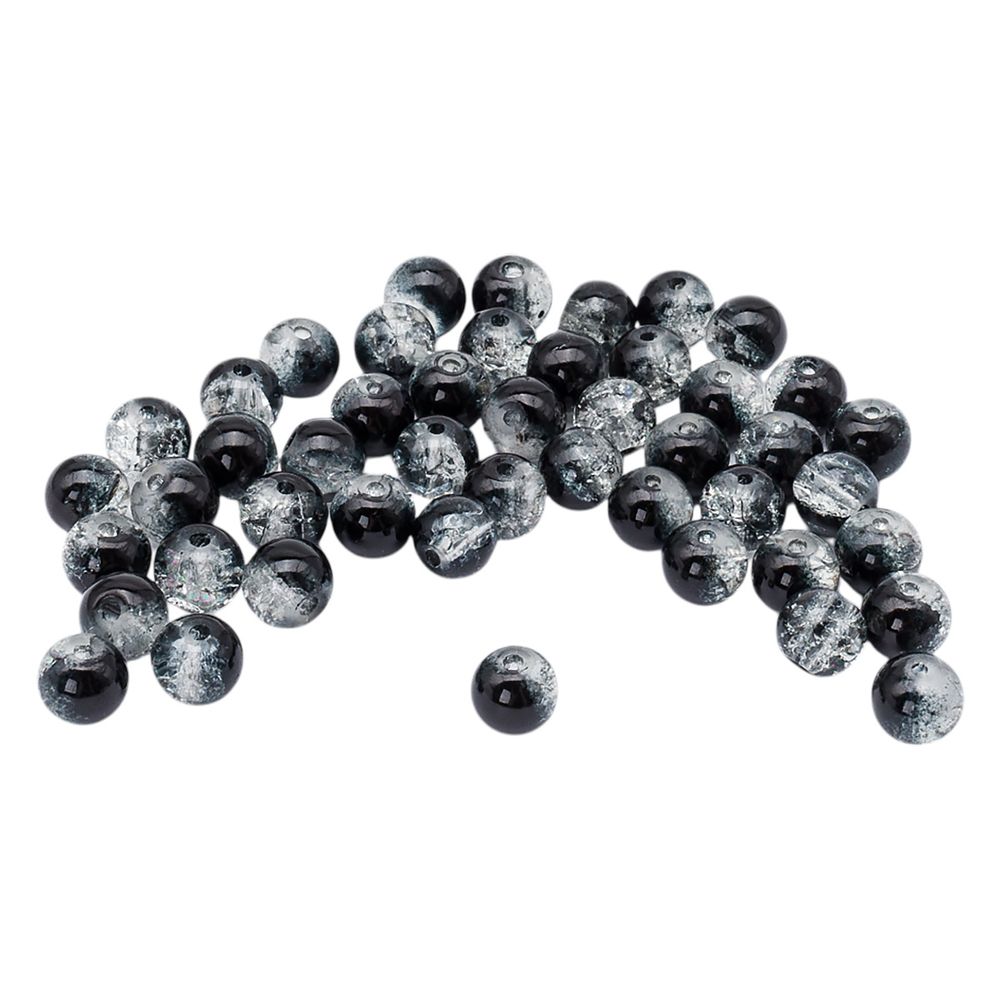 Бусины стекло ⌀8 мм, кракле, 46 шт, Astra&Craft, SY 33 градиент прозрачный/черный, 1301138