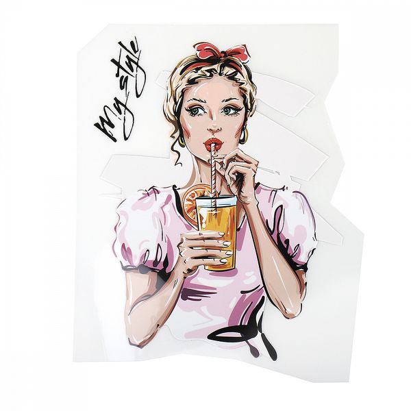 Термотрансфер арт.1215 Девушка 11х15см, уп.10 шт