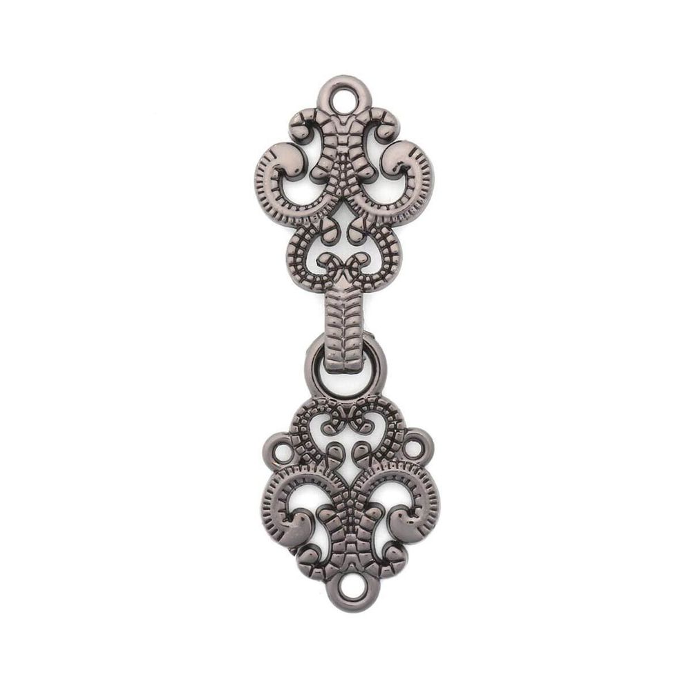 Крючки пришивные декоративные 59х20 мм, pewter, 6 шт