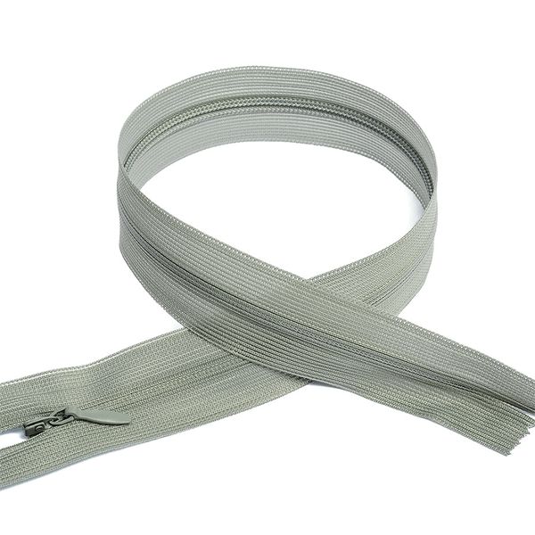 Молния потайная (скрытая) Т3 (3 мм) 1 зам., н/раз., 50 см, цв.F317 серый уп.50 шт
