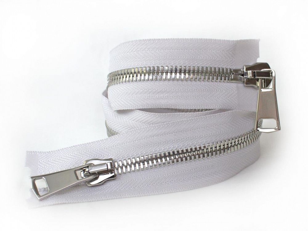 Молния металл Т5 (5 мм) 2 зам., разъем., 60 см, никель, цв.D337 св.серый, MaxZipper Premium, 1 шт /TOS/