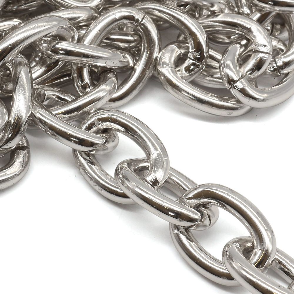 Цепь декоративная алюминий 20.3х15.1 мм, 10 метров, никель, K904