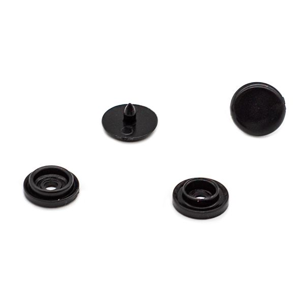 Кнопка круглая 10мм пластик (уп.~100 шт) New Star (черный)