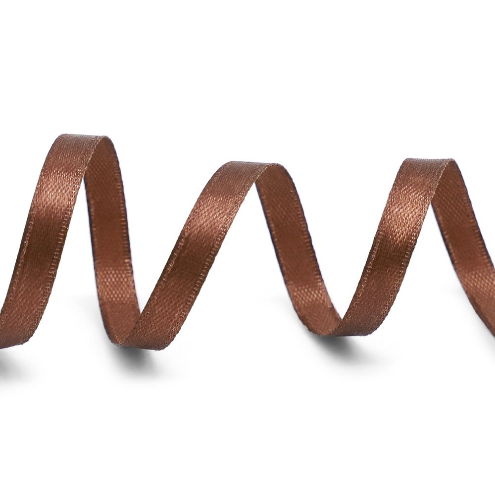 Лента атласная 1-сторонняя 6.0 мм / 27.4±2 метров, 6202, т.коричневый 8135/ т.коричневый 078, Globus