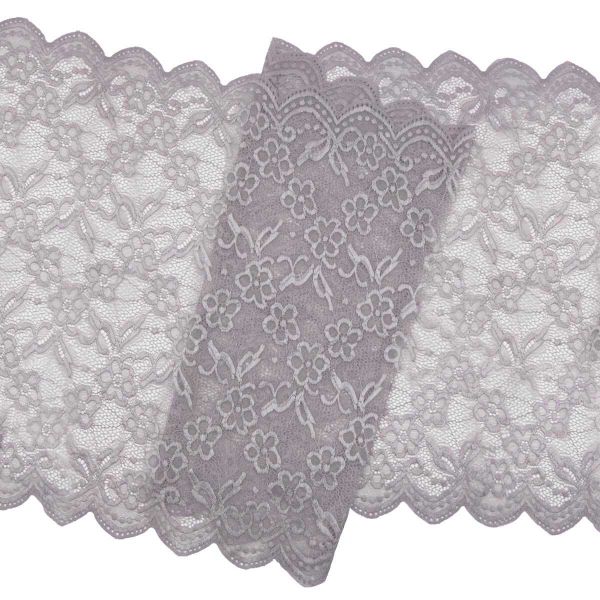 Кружево бельевое эластичное 400 мм / 13.72 м, цв. C154 св.серый