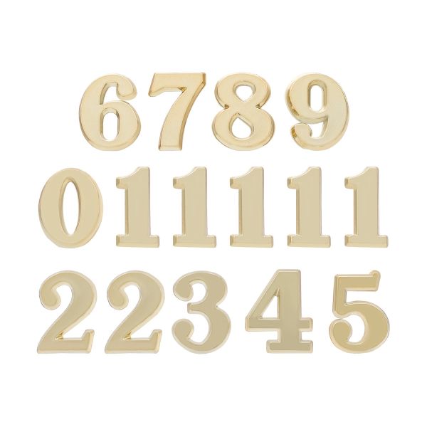 Цифры арабские для часов, высота 25 мм, пластик (ZB-10056 золото)