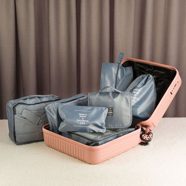 Органайзер дорожный для чемодана 8 предметов (серый)