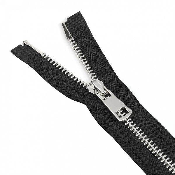 Молния металл Т5 (5 мм) 1 зам., н/раз., 18 см, никель, цв. цв.F322 черный, Mzipp