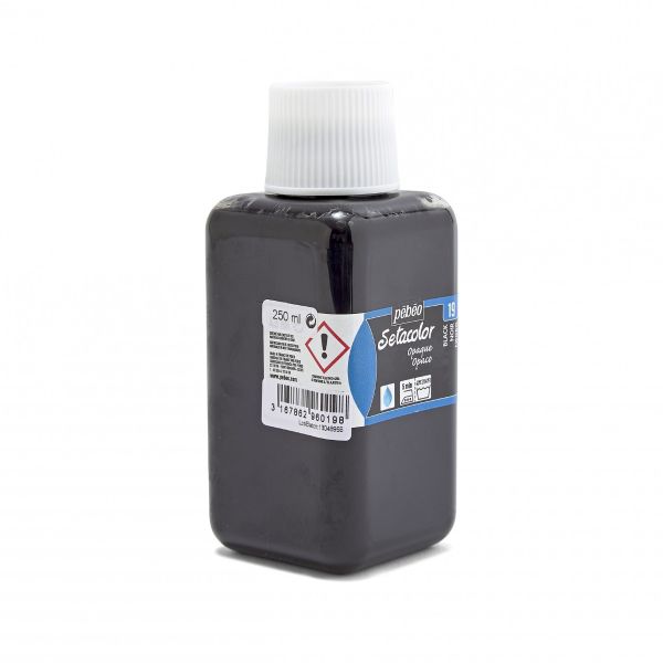 Краска для ткани непрозрачная Setacolor Opaque 250 мл, 296-019 черный, Pebeo, 296-019