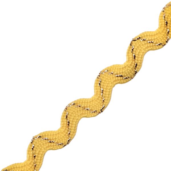 Тесьма вьюнчик с метанитью, 5 мм / 20 м (желтый), С3584