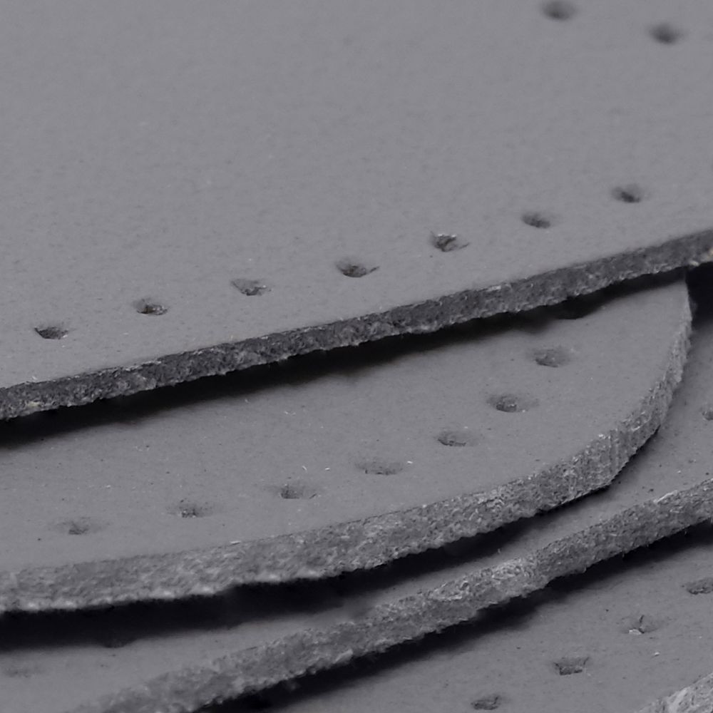 Набор заплаток пришивных из кожи, круг, квадрат, треугольник, овал 6см, с перфорацией, 4 шт (07 серый), 9723