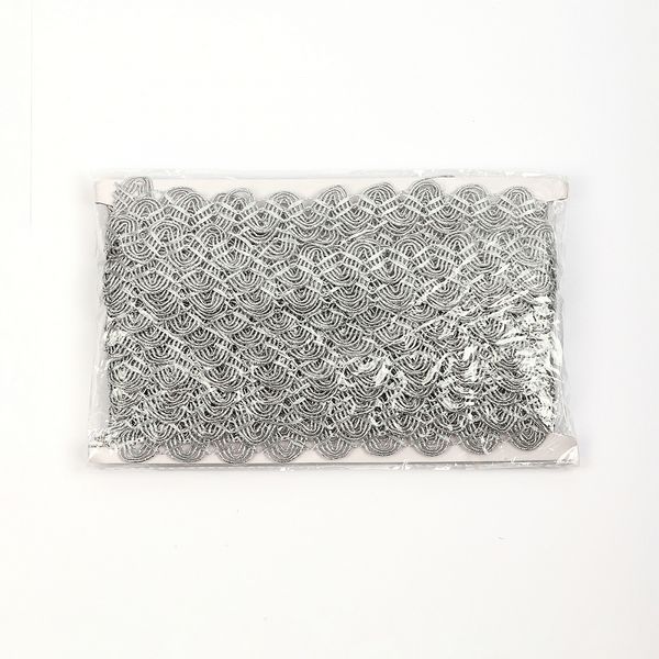 Тесьма отделочная 20 мм / 13.71 метров, TBY 901 цв.серебро