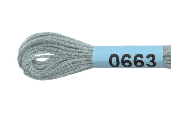 Мулине Gamma 100% хлопок, цв.0663 серый, 24 мотка по 8 метров