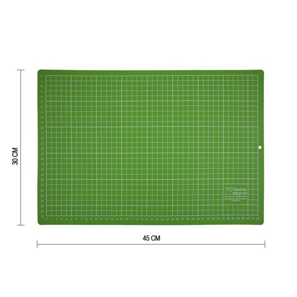 Мат для резки 2-сторонний 45х30 см, формат А3, бежевый/салатовый, Gamma DKD-03