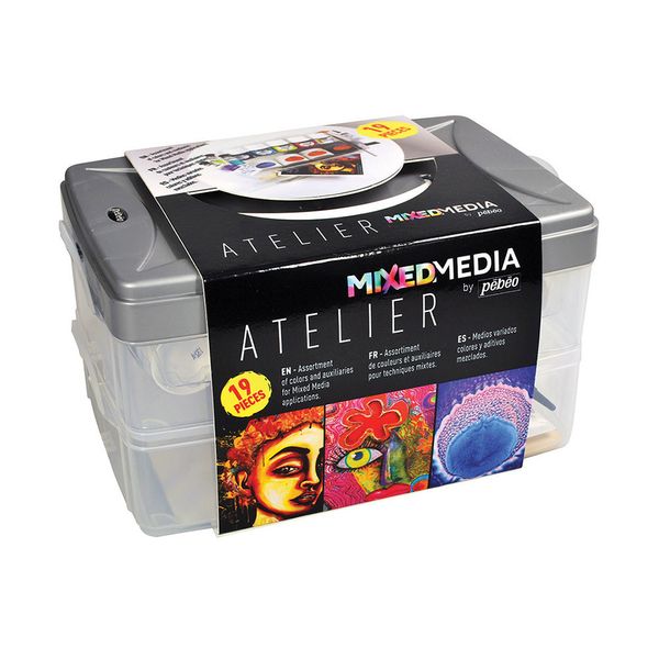 Набор красок Pebeo с аксессуарами для техники Mixed Media