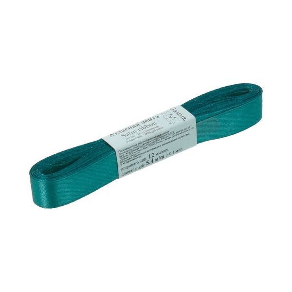 Лента атласная 1-сторонняя 12.0 мм / 10 шт по 5.4 метра, №106 т.зеленый, Gamma AL-12P