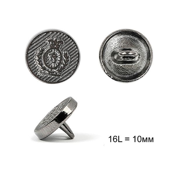 Пуговицы на ножке металл С-ME301 цв.никель 16L-10мм, 36 шт