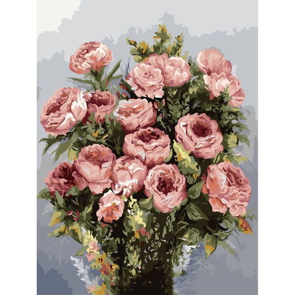 Картина по номерам Cristyle ST027, Букет с пионами, 30х40 см