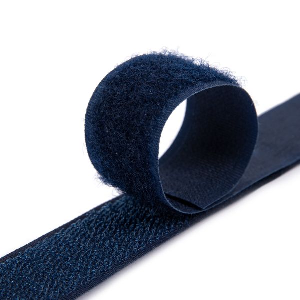 Лента контактная липучка (велкро) пришивная 50 мм / 25 метров, 114 т.синий, Gamma LG-50, ПАРА (крючок+петля), качество 