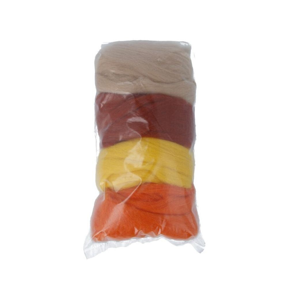 Шерсть для валяния в наборе 4х10 г. ассорти 6, Gamma AFW-040