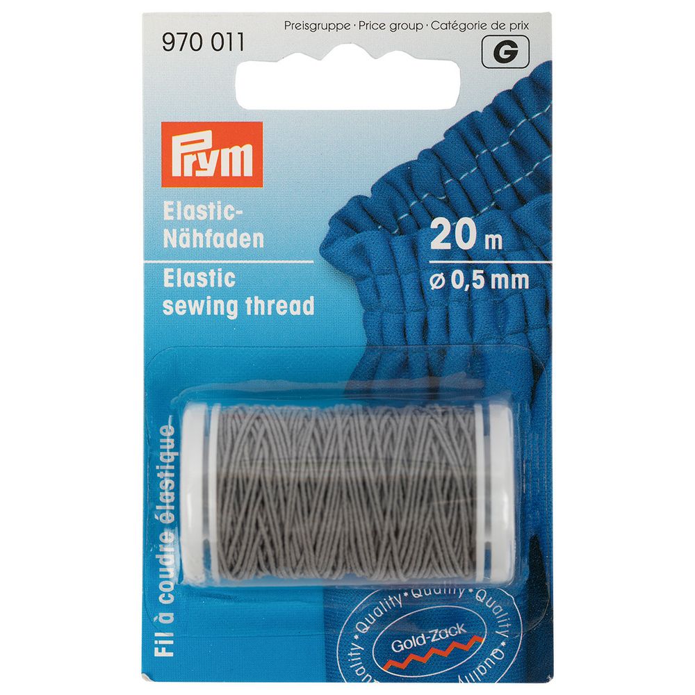 Нить эластичная ⌀0.5 мм, 1 шт, светло-серая, Prym 970011