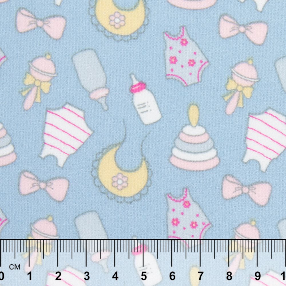 Ткань для пэчворка Peppy Молочные сны фланель, рулон 112 см / 5 метров, МС-16 голубой, Peppy