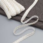 Тесьма отделочная вязаная 10 мм / 10 метров, рис 9254, белый/золото, С3729г17/1