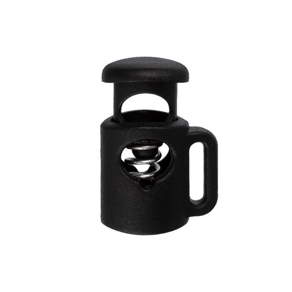 Фиксатор (зажим) для шнура пластик 1 отв., ⌀3.5 мм, 24 шт, №01 черный, Micron A 8859