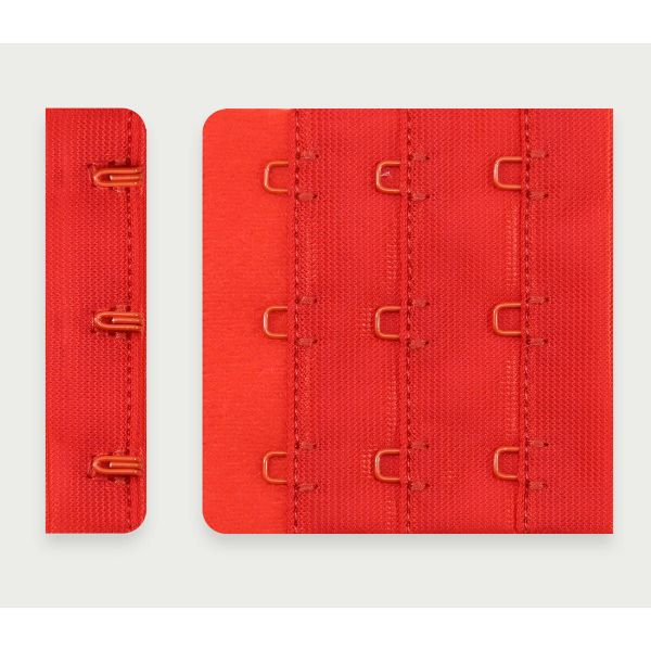 Застежки для бюстгальтера текстильные 3х3, 57 мм, 25 шт, 100 красный, Arta