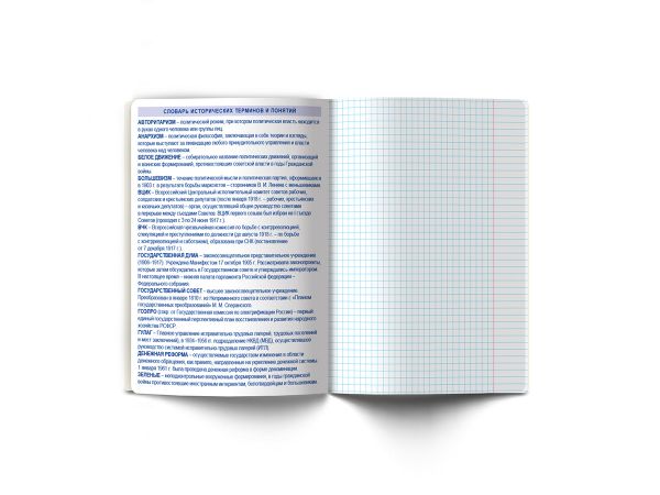 Тетрадь со справочным материалом Линия успеха, софт тач ламинация + тиснение фольгой, A5+ 48 л. на скобе 65 г/м², белизна 100%, 10 шт, клетка, 000575 История, Светоч 48ТПСК5_126_2_1