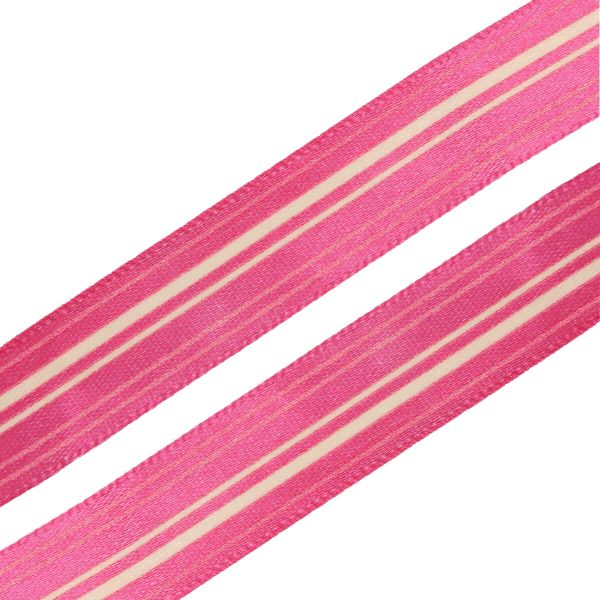 Лента атласная с рисунком 15.0 мм / 3 метра, Горизонталь (красный), Globus