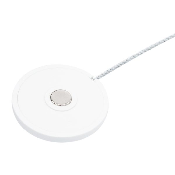 Магнитные клипсы с тросом (30см) d45, однотонные, гладкие (45 белый матовый), 1 шт