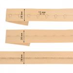 Застежки для бюстгальтера текстильные на ленте (1 ряд) 28 мм / 5 метров, шаг 15 мм, TBY-82657 цв.бежевый