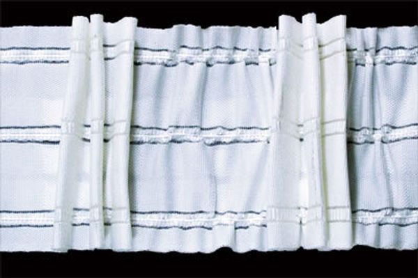 Лента (тесьма) шторная: сборка комбинированная бантовая и гармошка (1:3.5) 88 мм / 50 метров, белый, Blitz W881C