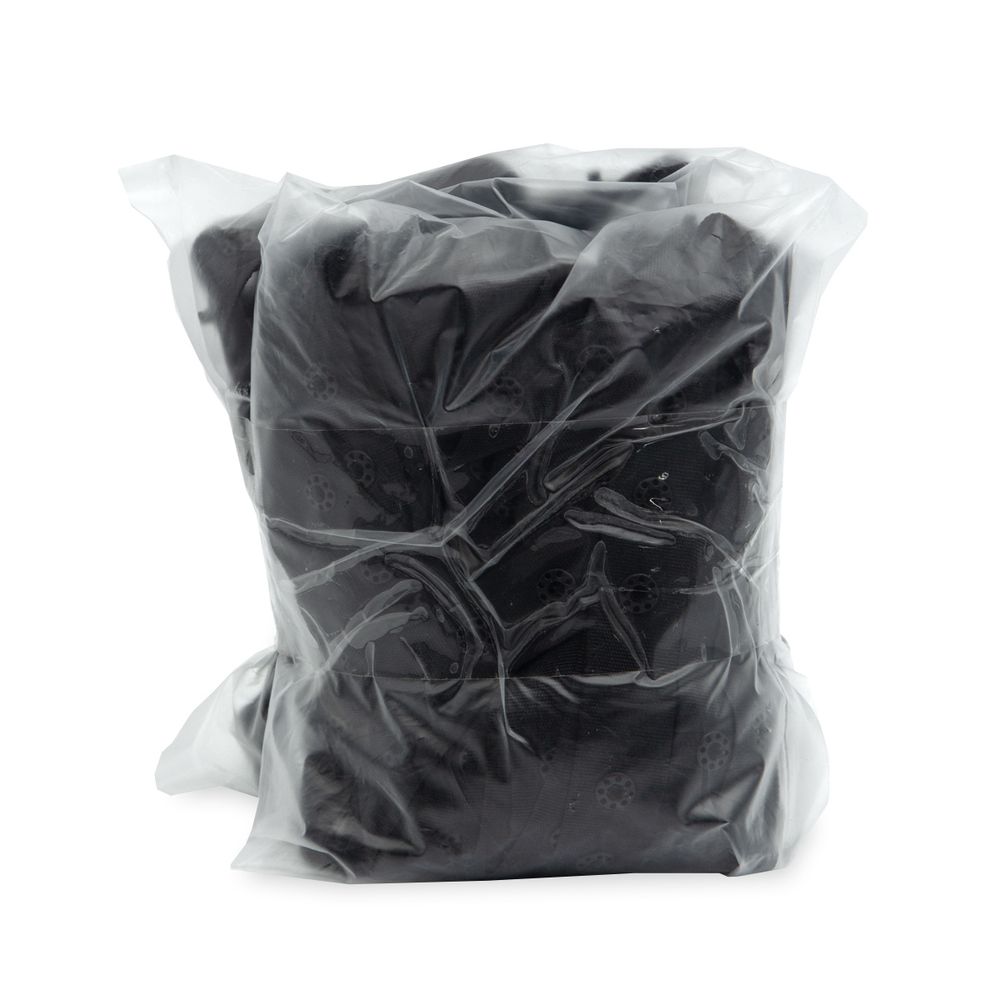 Кнопки пластиковые на тесьме (кн. ⌀8мм, тесьма 18мм, шаг 17 мм по, 3 шт, шаг 30 мм), цв. черный, 10 м