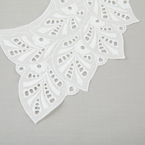 Пришивной кружевной воротник шитьё 120 мм, 5 пар Турция, натуральный, Gamma VYEM-28-02