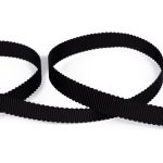 Лента репсовая (в рубчик) с зубчатым краем 10.0 мм, 25±1 метров, 002 черный, Gamma PTGR-10