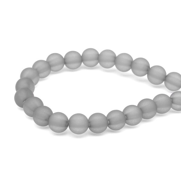 Бусины пластик ⌀8 мм, полупрозрачные, 2008 матовые, 500гр. (030 серый), (7728463)