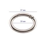 Карабин металл кольцо овал 29.0 мм (37 мм), 10 шт, 02 черн.никель, Gamma GH-329