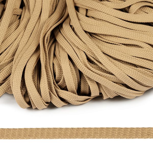 Шнур полиэфир плоский ⌀8.0 мм / 200 метров, 859 бежевый