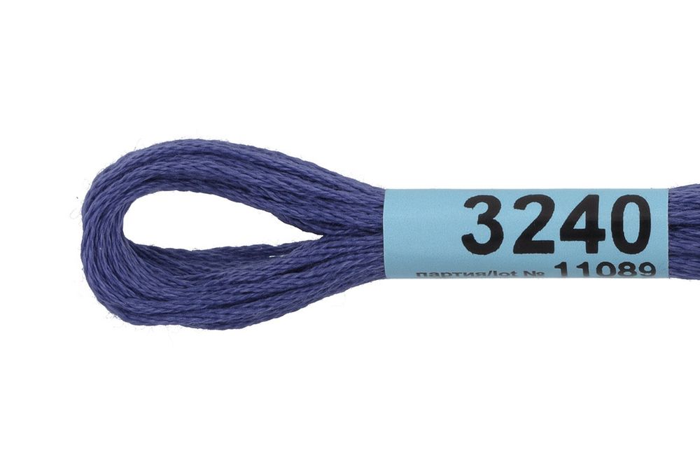 Мулине Gamma 100% хлопок, цв.3240 св.синий, 24 мотка по 8 метров